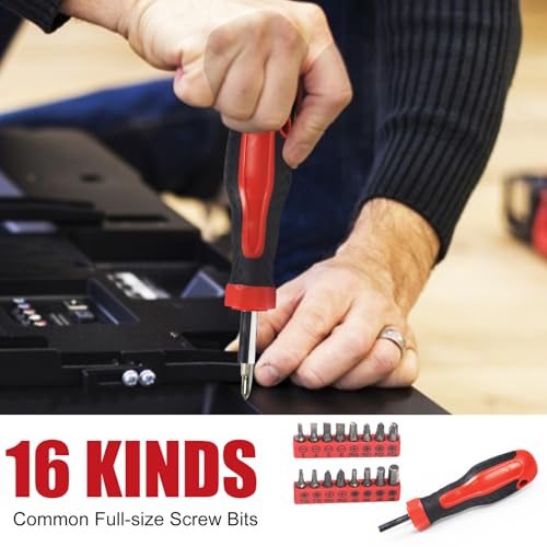 SPICIMOMO Basic Home Red Tool Kit - 38 Pieces Tool Set with Portable Storage Boxes for Daily Repairing and Maintenance, Home DIY Tool Kit Set for Office & Garage