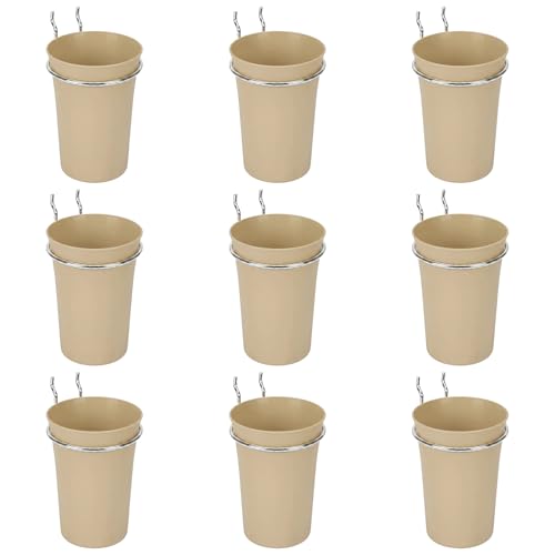 Pegboard Cups With Loops, 9 Pack Khaki Peg Board Pencil Holder Organizer - color: Khaki