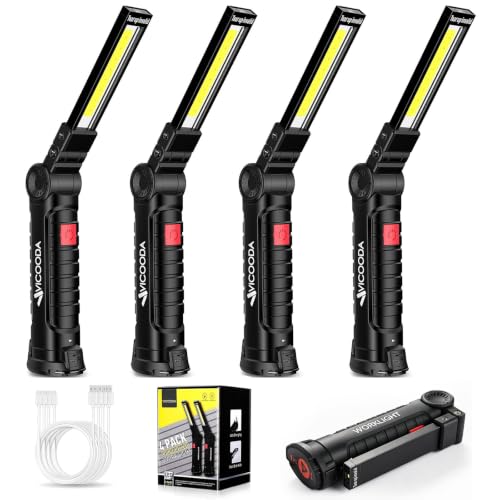LED Work Light, Magnetic Rechargeable Flashlight, 5 Modes, 4 Pack - size: 4 Pack
