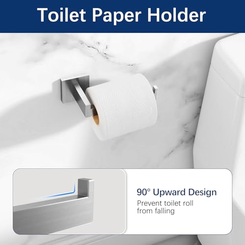 Gypie 16Inch Bathroom Accessory Set Wall Mounted, Brushed Nickel 5-Pieces - color: Brushed Nickel 5 Piece, size: 16 Inch
