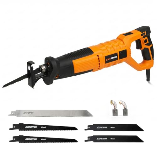 7Amp Reciprocating Saw, 360° Handle 6 Variable Speed 5 Saw Blades