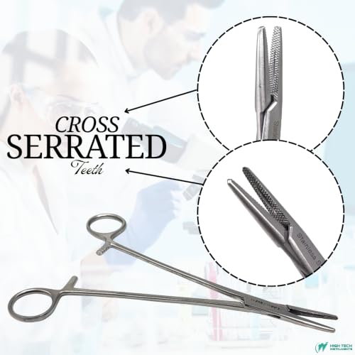 Mayo Hegar Needle Holder Driver with Cross Serrated Jaws Made of Stainless Steel Comes in Multi Position Locking Mechanism Clamping Pliers (10 Inch) - size: 10 Inch