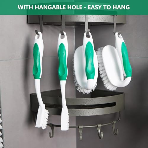 Scrub Brush Set, 4 Pack Deep Cleaning Brush Kit, Green - color: Green