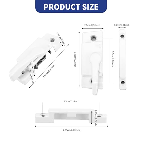 10 Pack Sliding Window Sash Locks White Cam Sash Lock, Window Latch Replacement Sash Locks for Vertical & Horizontal, Window Locks for Double Hung Windows