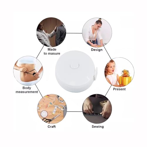 Tape Measure,60 Inch Soft Measuring Tape for Body Fabric Sewing - color: White