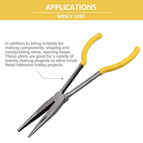 Long Reach Needle Nose Pliers, 11" Straight Pliers for Jewelry Making, Mechanics or Home Repairing - size: Long Reach Needle Nose