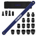 Pro Offset Extension Wrench 19PCS,Impact Wrench Extender Tools Socket Set - color: Blue