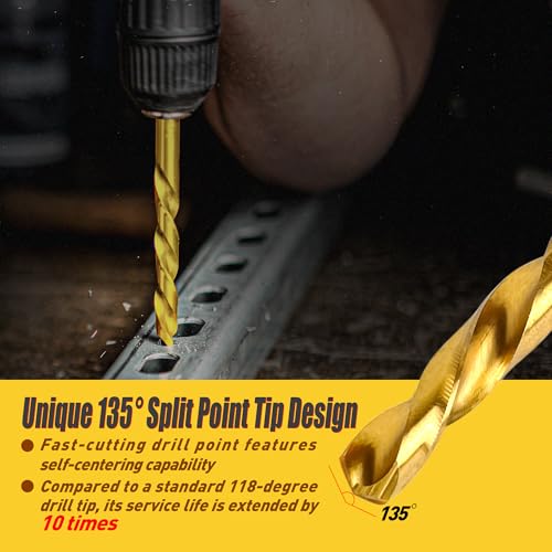 7PCs M35 Cobalt Left Hand Drill Bits Set 5/64",7/64",5/32",1/4",19/64" - size: 5/64 in - 19/64 in (7Pcs)