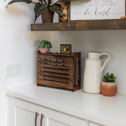 WiFi Router Storage Cabinet Router Box Hider WiFi Box Hider Shelf Cover - color: Dark Oak
