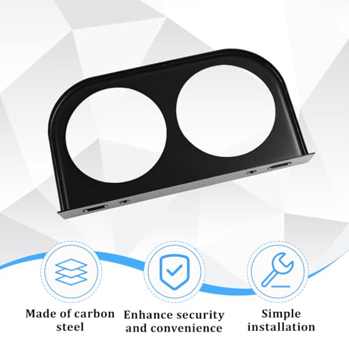 Zpana Car Double Hole Gauge Mounting Panel, 2 Inch Vehicle Dashboard Gauge Pillar Mounting Bracket Pod, Automotive Dash Instrument Holder Replacement, Universal for SUV Automobile Truck - size: Double Hole