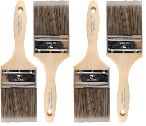 Pro Grade - Paint Brushes - 2Ea 3" Flat Brushes (Pack of 2) - size: 2Ea H 3F (Pack of 2)