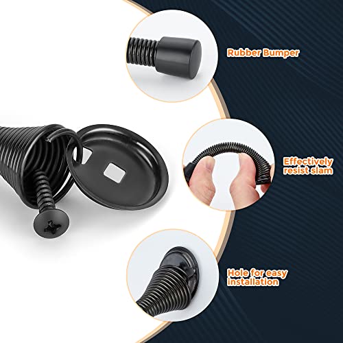 Ravinte Door Stoppers, 12 Pack Black Spring Door Stops with Rubber Bumper - color: Black