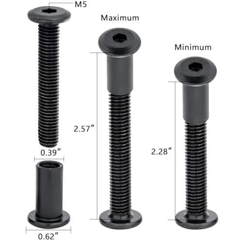 25 Pcs M8x50mm Black Furniture Bolt Cabinet Connector Screws for Furniture - size: M8x50mm