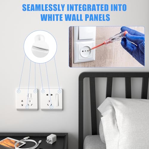 130 Pack White Outlet Screws 6-32 Thread, Wall Plate Screws for Electrical Cover Panel and Switch Plate, Includes Long Outlet Screws in 6 Sizes (3/8", 9/16", 3/4", 1", 1/2", 1-1/4") (White) - color: White