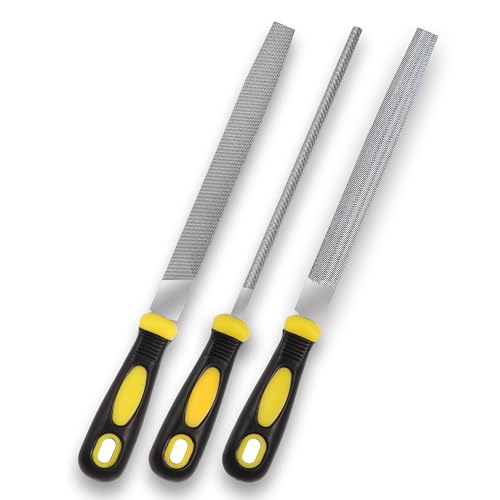 3Pcs Metal File Set, 8-Inch Professional High Carbon Steel