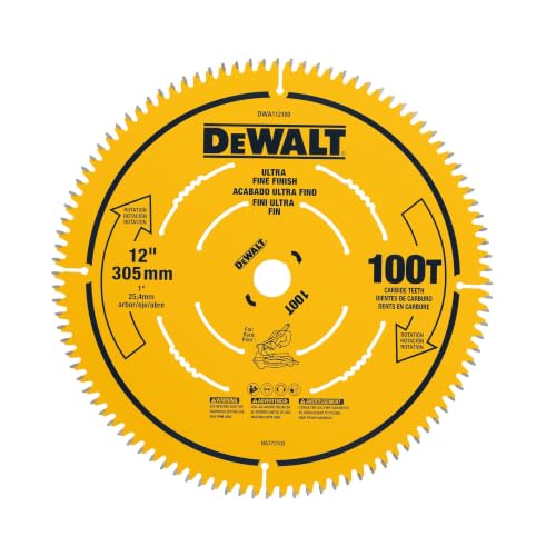 DEWALT Miter Saw Blade, 12 inch, 100 Tooth, Fine Finish, Ultra Sharp Carbide (DWA112100)