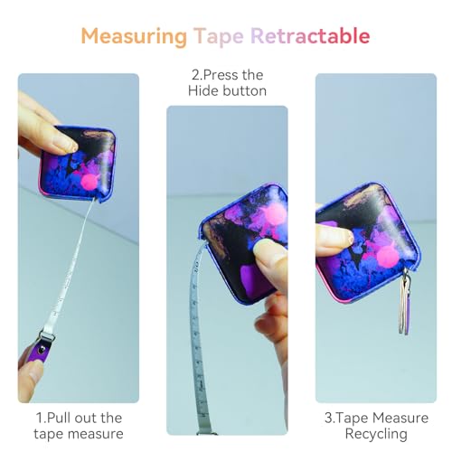 Mini Retractable Soft Tape Measure for Sewing, Fabric, Body Measurements - Sunset - color: Purple sunset
