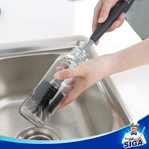 MR.SIGA Long Handle Bottle Brush, Non-Scratch Water Bottle Brush Cleaner - color: Black