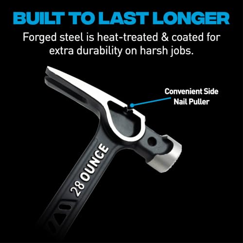 OX Ultrastrike 28 oz Framing Hammer Milled Face, Martillos de Construccion - size: 28-oz, Milled Face