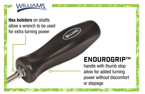 Williams JHW100P-6SD 6-Piece Endurogrip Slotted Screwdriver Set - style: 6 Piece Slotted