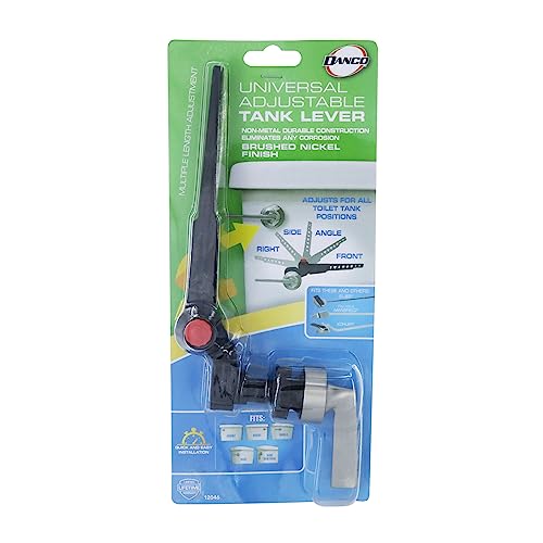 Danco 12046 Straight Replacement Handle with Front Angle/Side/Vertical Mount in Toilet Tank Lever, Brushed Nickel - color: Brushed Nickel, style: Straight Handle