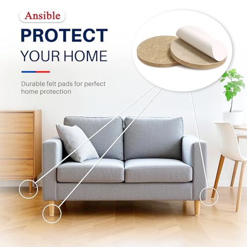 Ansible 145 PCS Felt Furniture Pads for Hardwood Floors - size: 145 PCS Brown & Beige