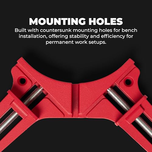 BUILDSOMETHING Right Angle Wood Clamp - Home Improvement Hand Tool - Premium Clamp Set with 45 Degree Cutting Guide Slot - 2 Pack
