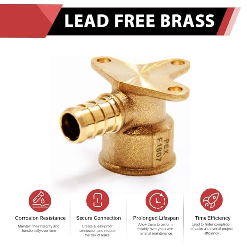 15-Pack Combo EFIELD Crimp Pex 1/2" x 1/2" Female NPT Drop-Ear Elbow(10PCS) - size: Pack of 15 with Test Plug