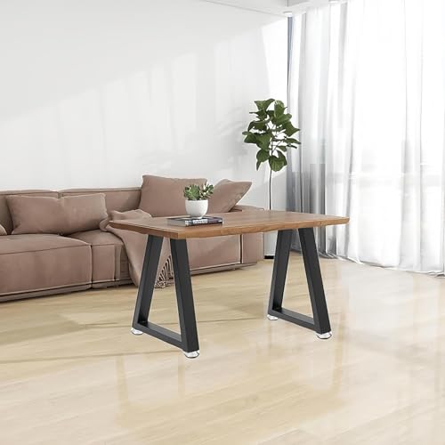 22 Inch Metal Desk Table Legs, Trapezoid Metal Coffee Table Legs,Heavy Duty Industrial Dinning Desk Leg with Adjustment Feet Pads (Bear Up to 800lb) - size: 22 '' Trapezoid