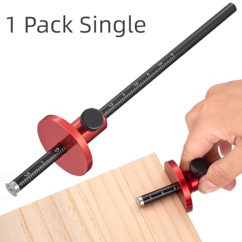 Euro Wheel Marking Gauge for Woodworking,Aluminum Alloy Wood Measuring Tools with Graduated Inch & MM Scale Precision Wood Scribing Marking Tool for Carpentry