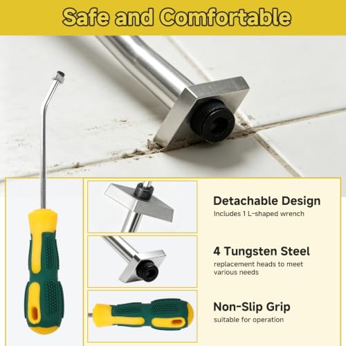 Grout Removal Tool Kit – 33Pcs Tile Caulk Scraper Set with Carbide Saws, Ergonomic Handle & Multi-Shape Blades for Efficient Bathroom, Shower & Kitchen Floor