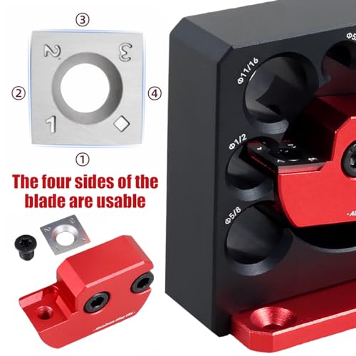 Dowel Maker Jig Kit, Imperial 5/16-3/4 inch Carbide Inserts Dowel Maker, 8 Holes Adjustable Dowel Cutter Plate, Aluminum Alloy Electric Drill Milling Dowel Round Rod Auxiliary Tool (8 Pcs) - color: 8 Pcs