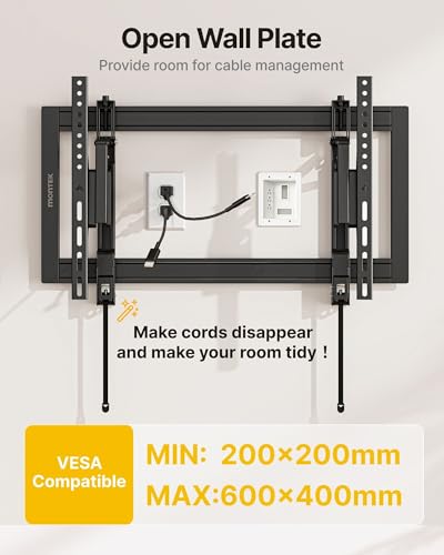 monTEK Heavy Duty Tilting TV Wall Mount Barckt for 37–90" TVs up to 200lbs - size: 37"-90" TV