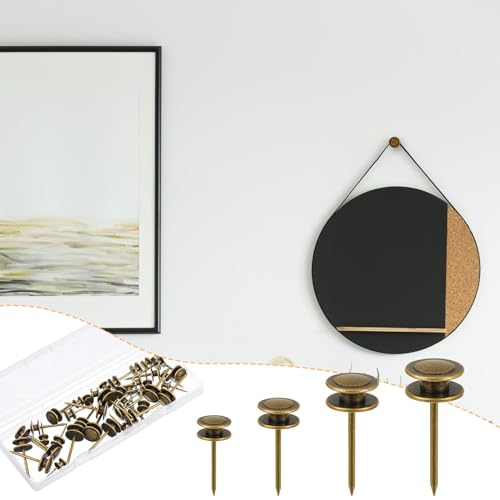Ferraycle 40 Piece Double Headed Picture Hangers Nails 4 Size - color: Bronze