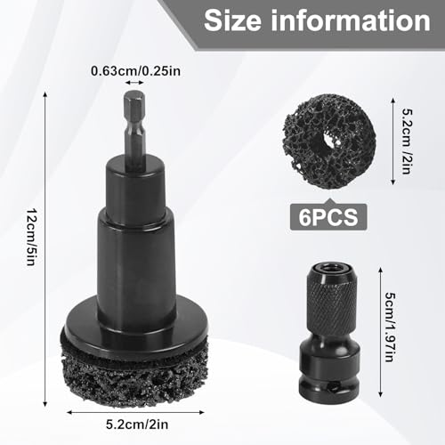 Wheel Hub Resurfacing & Stud Cleaning Kit, Quick Rust Removal Tool for Lug Nuts & Brake Rotors, Fits 1/2" Wrenches/Electric Drills, 8 Pcs Included, Automotive Tool for Cars & Trucks
