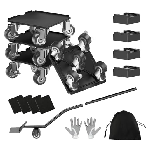 Kavlium Heavy Duty Furniture Dolly,5-Wheel Furniture Movers,6.3 Inch - color: Black, size: 6.3in