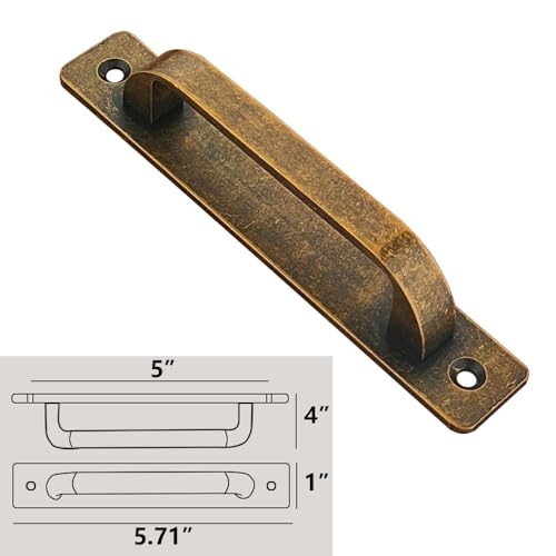 2 Pack 5 Inch 128 mm FlatCopper Cabinet Handles Aluminum Cabinet Pulls Drawer Pulls - color: FlatCopper, size: 5 Inch