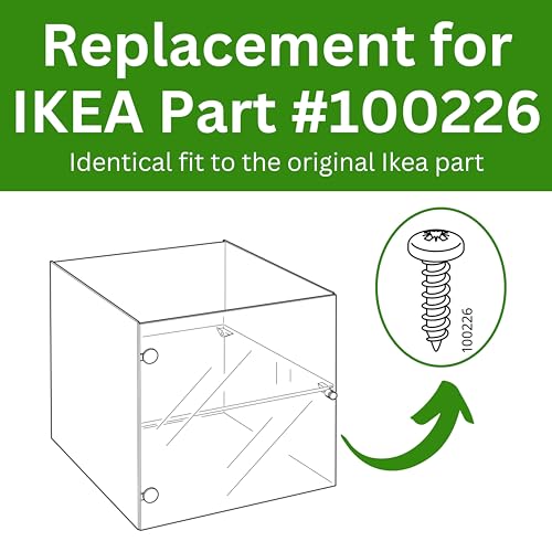 Spare Hardware Parts Replacement for IKEA Furniture Screw Chipboard Flat TRX Screw - Part #100226 | Chipboard Screw M5.0-2.2×20 Full Thread with PZD2 Recess | Pack of 20 - size: 100226