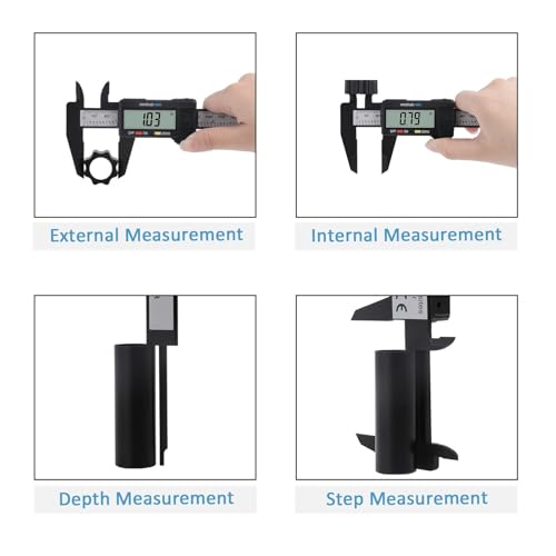 Digital Caliper, Adoric Calipers 0-6 Inch, Inch/mm Conversion, Large LCD - color: Black, size: 6"