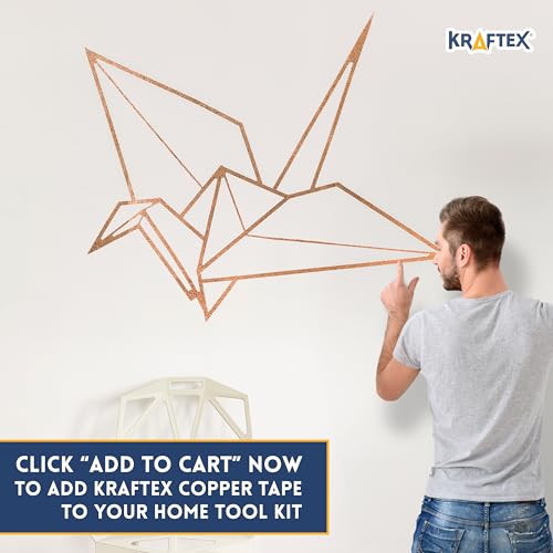 Kraftex Copper Tape 1/4 inch x 66ft. Copper Foil Tape for Stained Glass Soldering with Conductive Adhesive. Great Shielding for Guitars, EMI Shielding, Jewlery Making and Crafts - size: 1/4" x 66ft