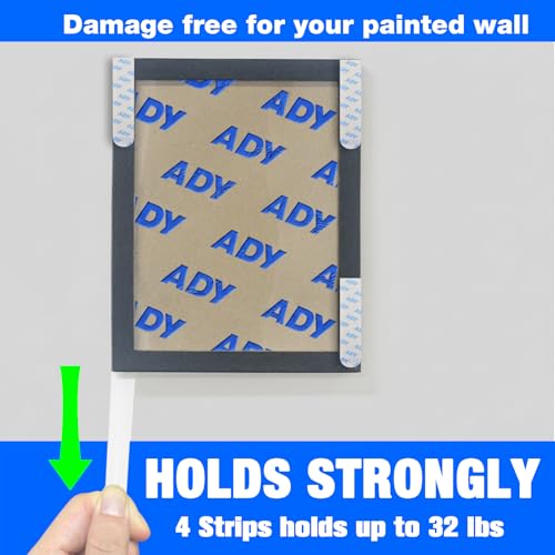 ADY Adhesive Picture Hanging Strips for Wall Heavy Duty, Double Sided Tape Damage Free 40Pairs, Mounting Tape Removable - size: L-0.75in x 3.75in