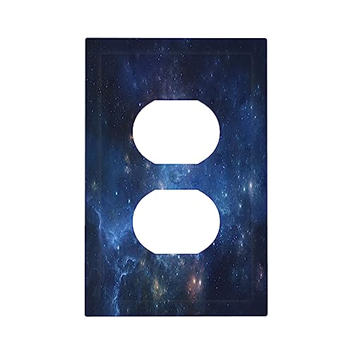 Fantastic Nebula Milky Way 1 Gang Duplex Device Wall Plate Cover Aerospace Starry Sky Universe Outlet Light Switch Cover Galaxy Cosmos Outer Space Electrical Faceplate Switchplate for Bedroom Bathroom - color: Fantastic Nebula Aerospace Starry Sky Univers