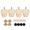 Maricome 3 Inch Unfinhsed Bun Feet Predrilled M8 Bolt Replacement Legs Couch Ottoman Sofa Wood Furniture Legs Set of 4 Screw in - color: 3 Inch Unfinished
