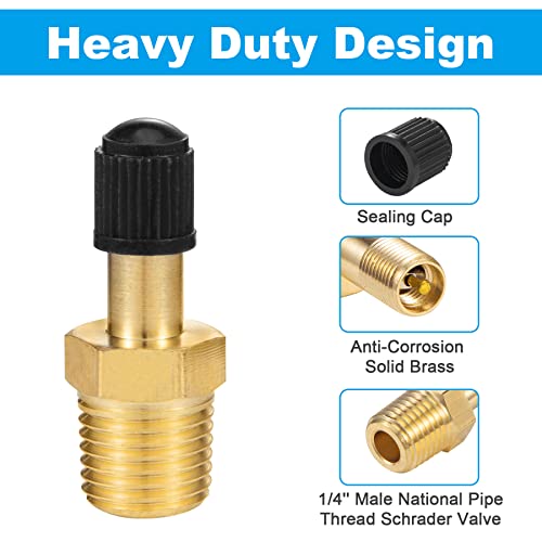 1/4" Inflation Schrader Valve with Push to Connect for 1/4" OD Air Line Tubing and Air Spring Suspension for Semi Truck Trailer Tractor - size: 2PCS 1/4" NPT Tank Valve