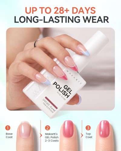 Makartt Nude Gel Nail Polish Set 15ML : 6 Shimmer Colors - color: Spring in Bergen