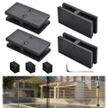 Railing Glass Clamps 4 Pack, 304 ss Fits 5/16"- 3/8"-1/2"Glass Thickness - color: Black, 180 Degree-4pcs