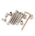 10-Pack M6x45mm Rivet Countersunk Hex Socket Cap Bolts and Hex Head Barrel Nuts for Furniture Cribs Chairs, Nickel Plated - size: M6 x 45mm 10-Pack