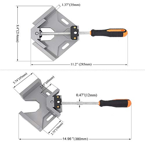 4 Pack Right Angle Clamp - 90 Degree Clamps for Woodworking, Single Handle Aluminum Alloy Corner Clamp with Adjustable Swing Jaw for Welding, Wood-Working, Drilling, Crafting Project - style: 4-Pack
