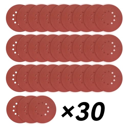 9 Inch 10 Hole Sanding Discs 30 Pack, 5 Pcs Each 40 60 80 120 180 240 Grit - style: 10 hole 40/60/80/120/180/240 Grit