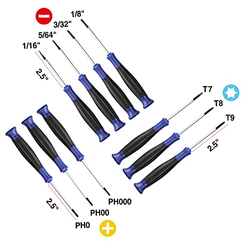 WORKPRO 10-Piece Precision Screwdriver Set with Pouch - color: Blue